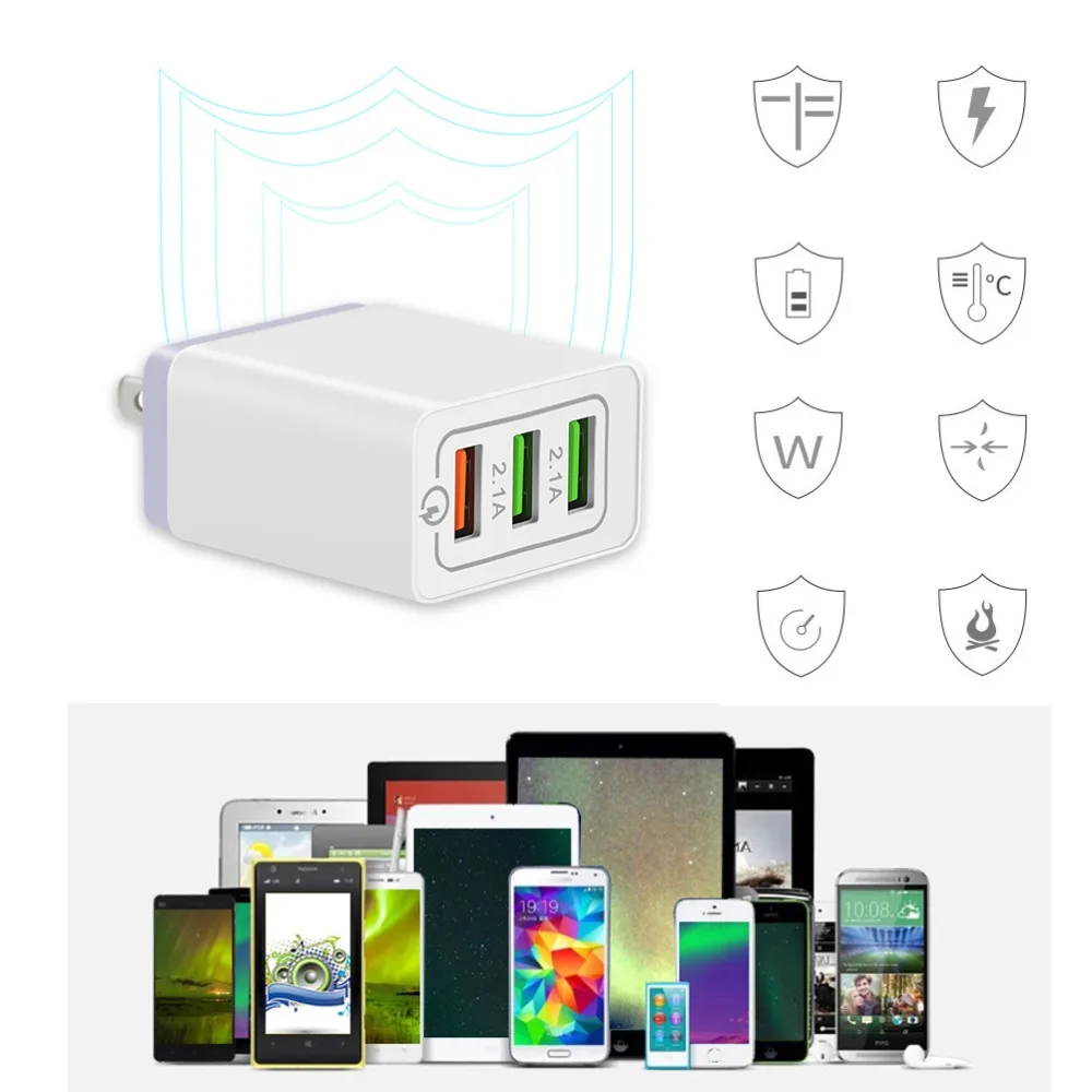 Универсальный мини USB Quick Charge 3 0 5 V 3A для Iphone 7 8 EU нам Подключите мобильный телефон