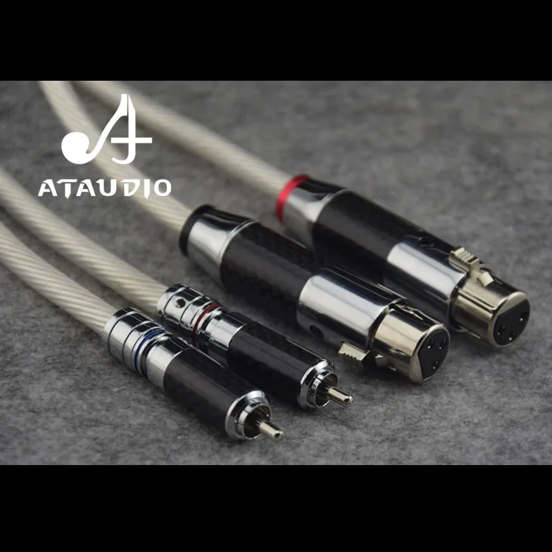 ATAUDUIO посеребренный Hifi XLR Женский к RCA Мужской кабель Высокое качество 2rca 2xlr