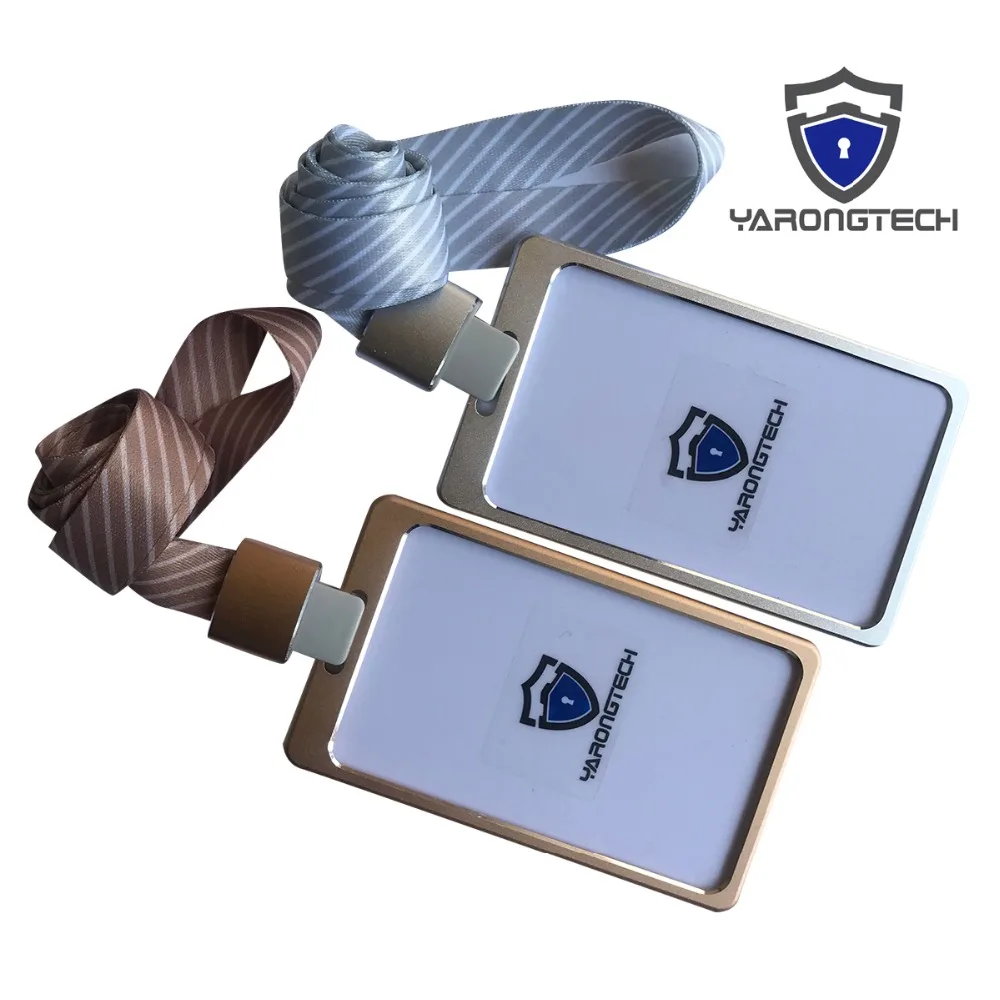RFID Card Holder Aluminium Alloy Office Employee ID Cover with Detachable stripe Lanyard (pack of 5) | Безопасность и защита