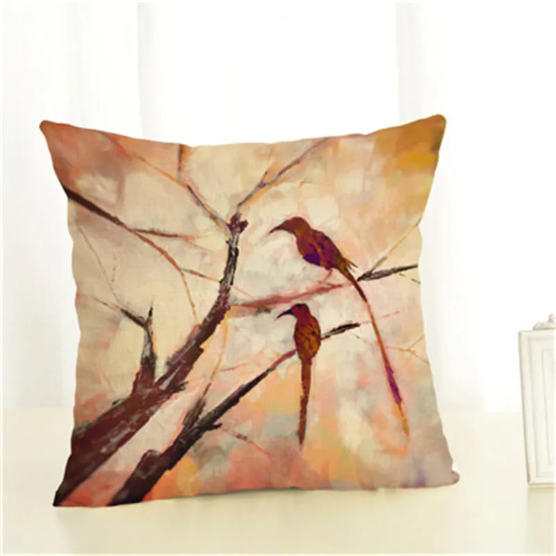 В скандинавском стиле Симпатичные Пользовательские Птица узор пледы льняная