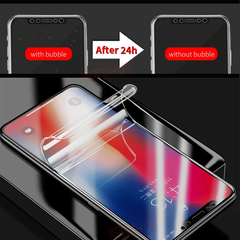 Защита экрана для iPhone XS Max XR X 8 7 6 S Plus Гидрогелевая пленка samsung S8 S7 Edge без защитного
