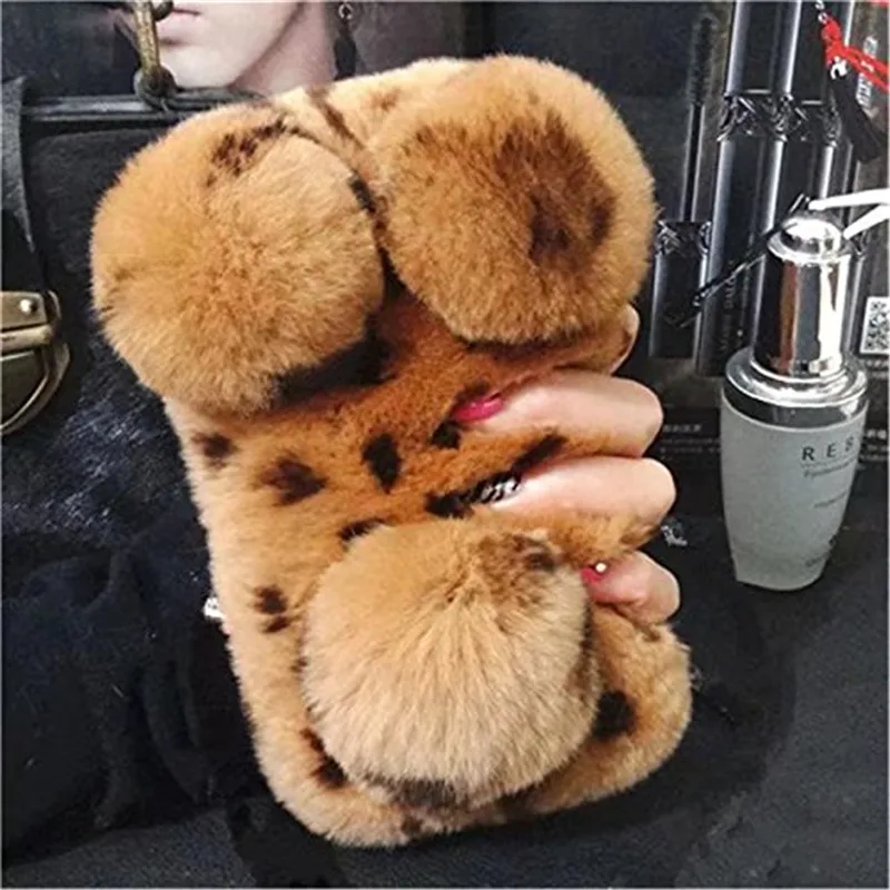 1Pcs Tablet Case For ipad mini 4 Rabbit Fur Fluffy Warm Panda Bear Crystal Soft Furry Cover Coque | Компьютеры и офис