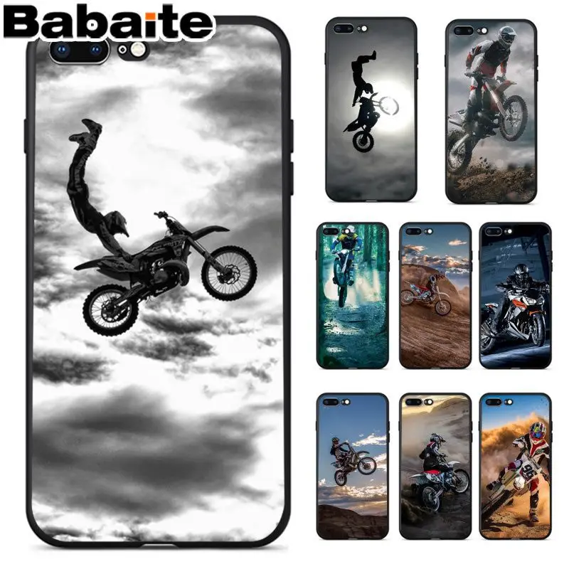 Babaite moto Cross moto rcycle спортивный черный ТПУ мягкий резиновый чехол для телефона для iPhone 8 7 6 6S Plus 5 5S SE XR X XS MAX чехол