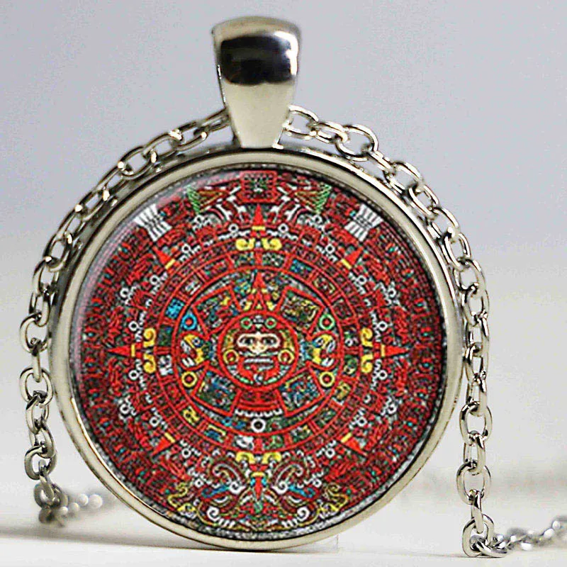 New Fashion Aztec Calendar necklace Sun Stone pendant jewelry Art Glass Pendant | Украшения и аксессуары