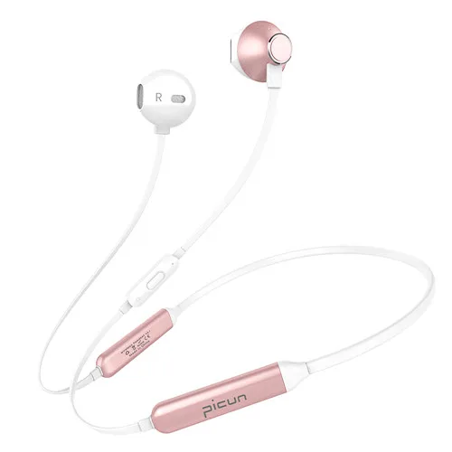 rose gold Оригинальные беспроводные наушники Picun H12 спортивные наушники Поддержка 2 устройств IPX5 водонепроницаемые наушники bluetooth Магнитная гарнитура - Цвет: rose gold