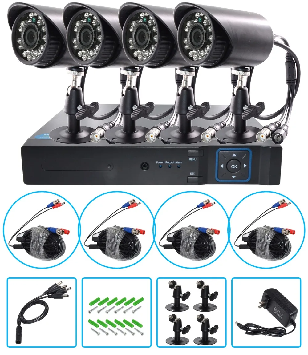 AHD 1080P Всепогодная CCTV камера комплект ИК цветная CMOS домашняя система безопасности