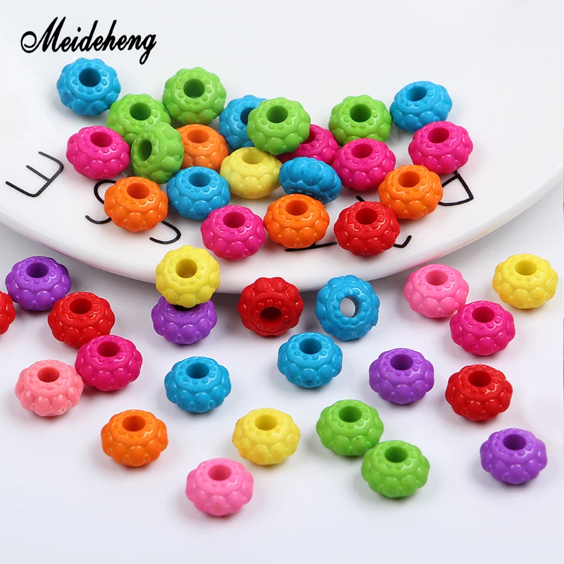 

45g/bag Wheel Beads Acrylic Rubber Smooth Surface Children's Toys Handmade Necklace Bracelets Materials Beads For Jewelry Making