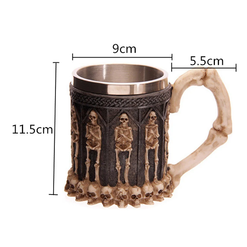 ASFULL полимерная кружка с черепом Танкард ударный череп воин Викинг Череп пивная