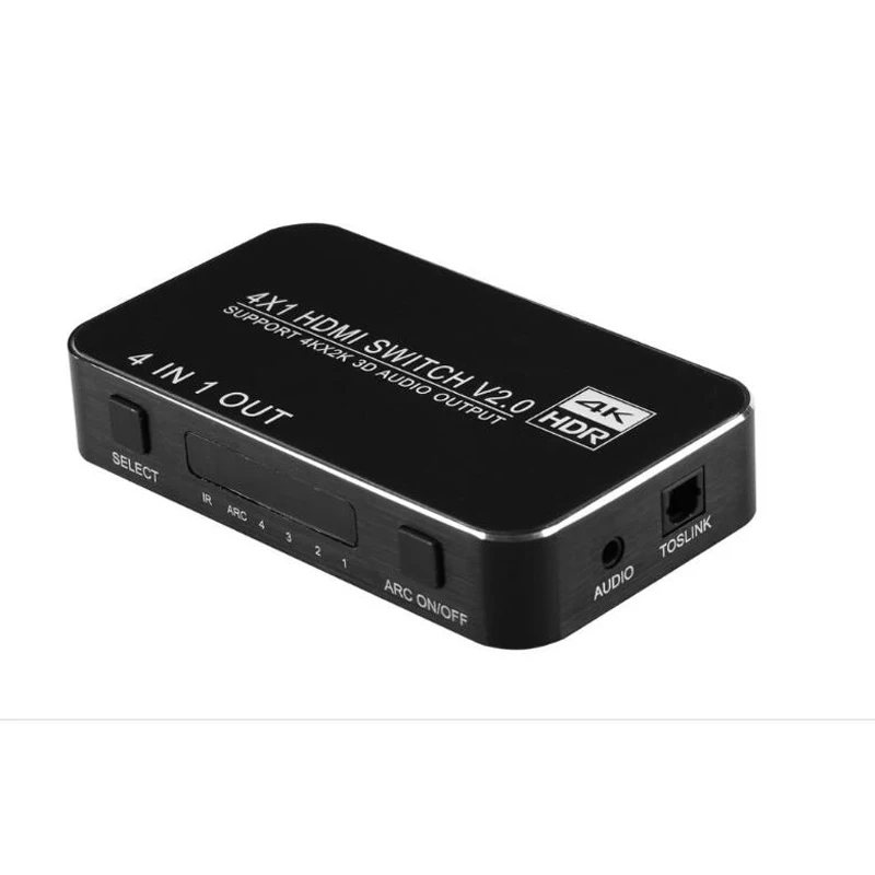 4K HDMI переключатель поддерживает ИК пульт дистанционного управления и ARC аудио