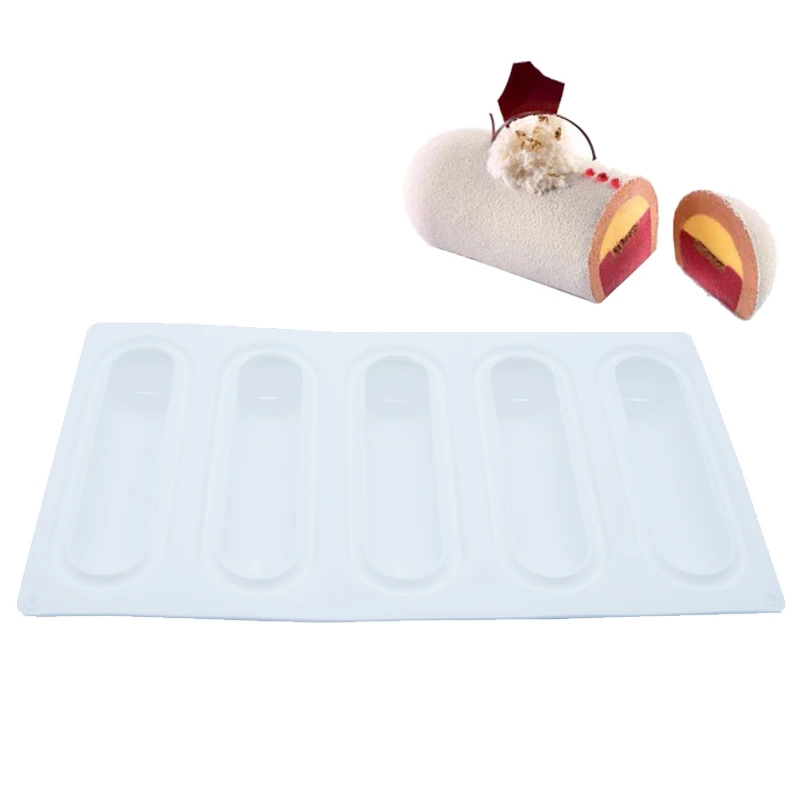 New 5 отверстий Oval подушка в форме силиконовые формы DIY мыло желе мусс Шоколад