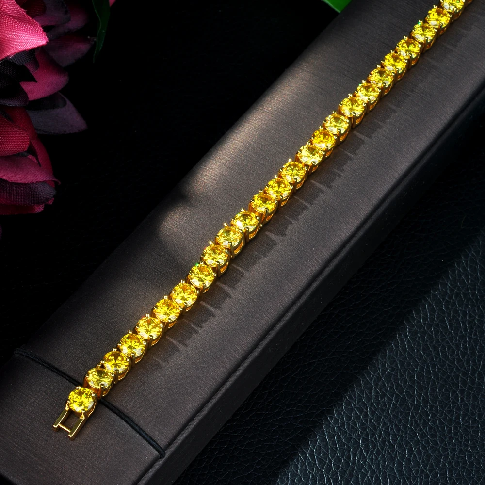 Женский браслет с цирконием hibrid золотого цвета для подарка B 02|charm bracelet|a braceletbracelet