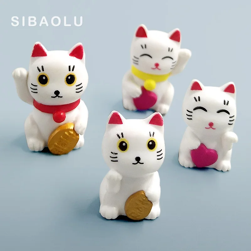 Милая мультяшная кошка на удачу микро ландшафт котенок микроландшафт горшок