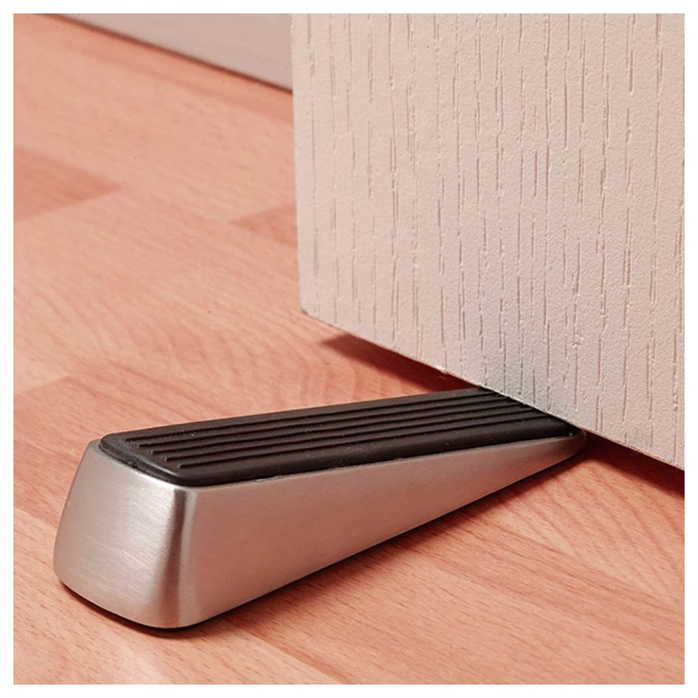 New 2x Doorstop / Door Buffers Made of Zinc alloy and Rubber Non-Slip Robust Wedge Black | Обустройство дома