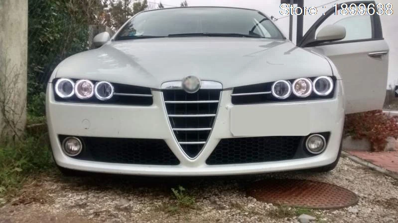Для Alfa Римский 159 2004-2011 RGB светодиодный кольца Фар halo angel demon eyes с пультом дистанционного управления