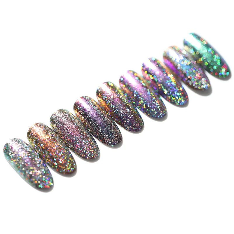  Nail Powder Shiny Glitter Purple Gold Green Pigment Chameleon Effect Art Decoration for Beauty Design | Красота и здоровье