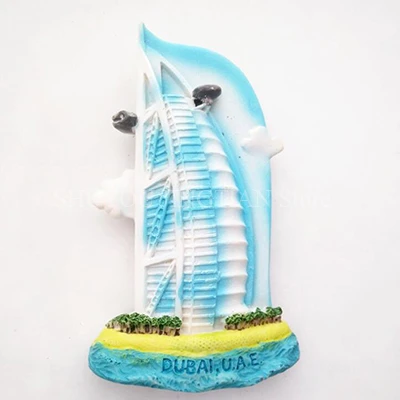 Dubai Магнитный сувенир на холодильник из смолы 3D, Египетский Каир, Россия, Лондон, Эйфелева башня, малайзийские башни-близнецы Petronas, Дубай, Бурдж, аль-арабы - Цвет: Dubai