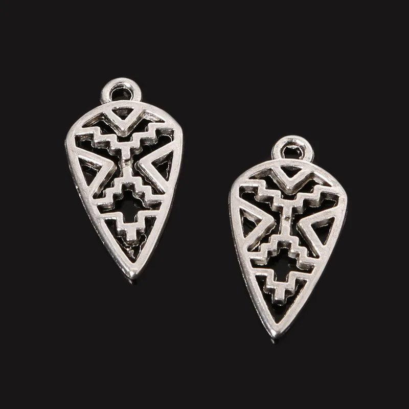 Подвески в форме капель 9 шт. 13х25 мм из сплава цинка античного серебра|charm pendant|diy