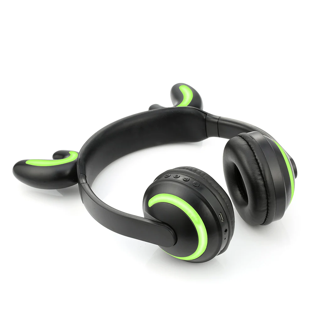 Bluetooth стерео кошачьи наушники мигающие светящиеся кошачьи наушники игровая гарнитура наушники 7 цветов светодиодный светильник