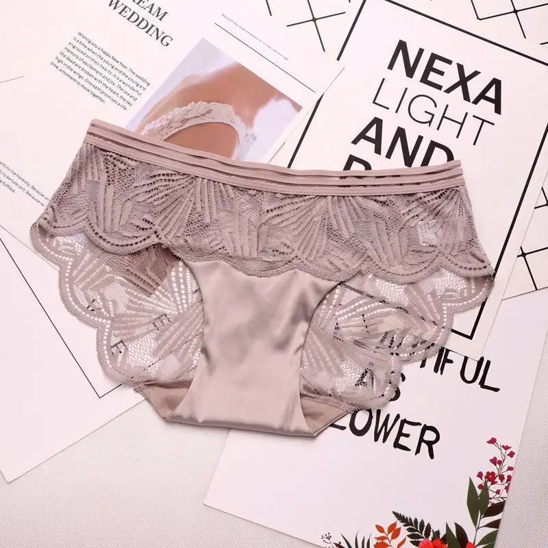 pale grey-pink SP& CITY, Европейское кружевное прозрачное сексуальное нижнее белье с цветочной вышивкой, женские дышащие сексуальные трусики, бесшовное белье - Цвет: pale grey-pink