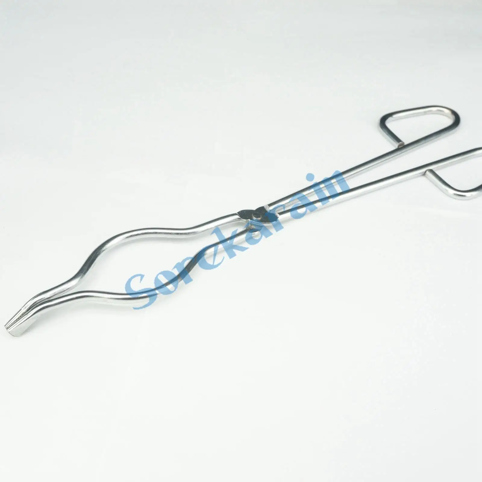 

350mm Length Iron-plated Chroming Crucible Tongs Bent Beaker Hold Melting Dish Holder Labware