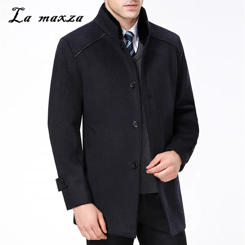 

2019 зимнее Новое поступление Madarin воротник шерстяное пальто для мужчин умное повседневное модное крутое пальто