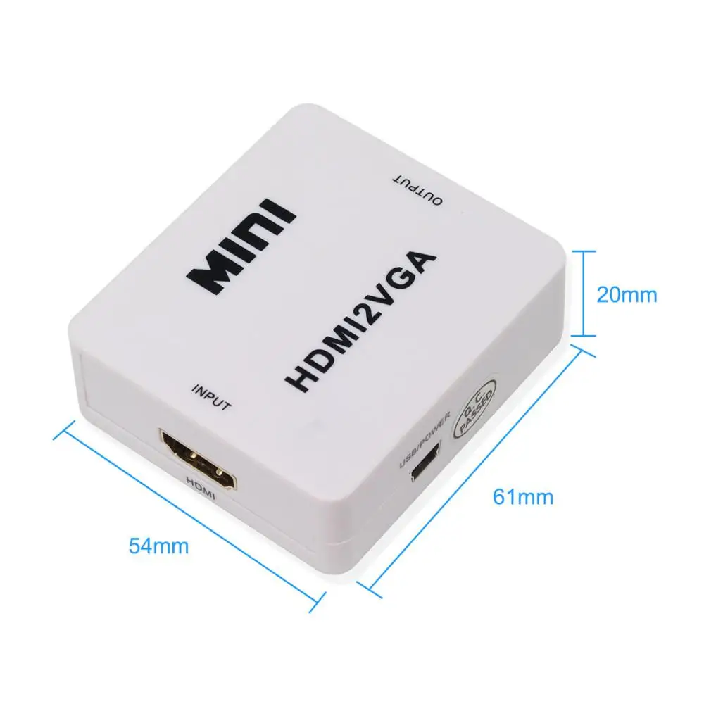 Переходник с 1080P HDMI на VGA HDMI2VGA адаптер 3 5 мм аудио + для ПК ноутбука проектор HDTV мини