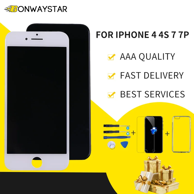 Горячая истина ЖК дисплей для iPhone 4 4S сенсорный экран дигитайзер полная сборка 7