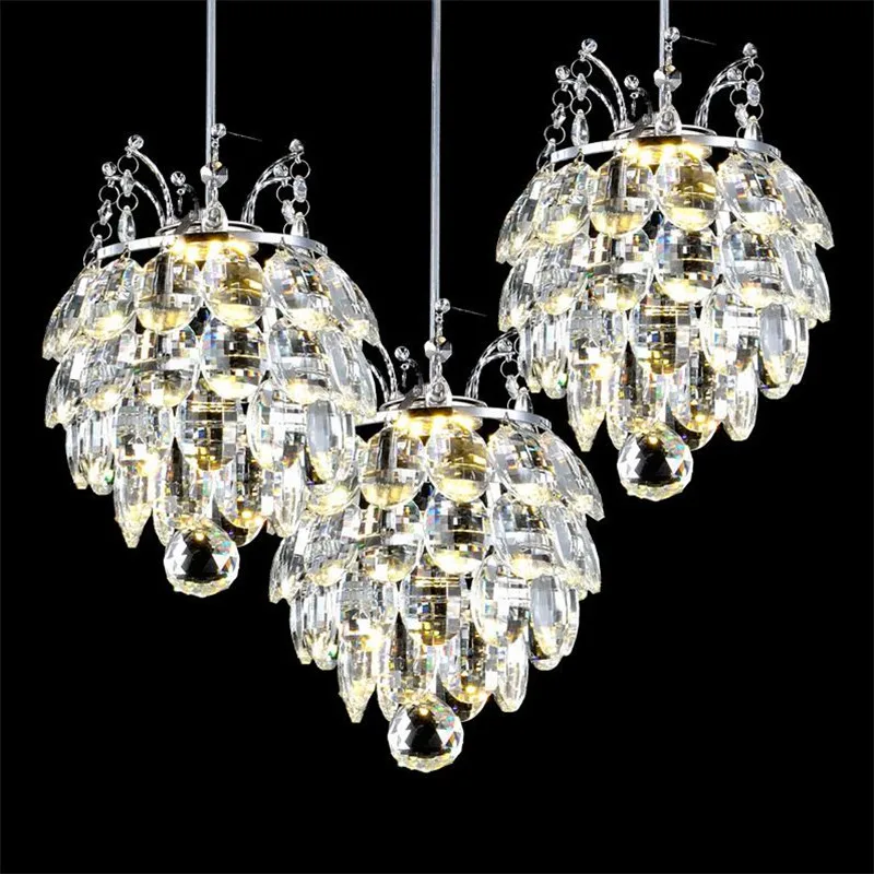 

Luxurious Modern Fashion Brief K9 Crystal Led 7w*1/3 Heads Pendant Light for Dining Room Living Room Droplight AC 80-265V 1367