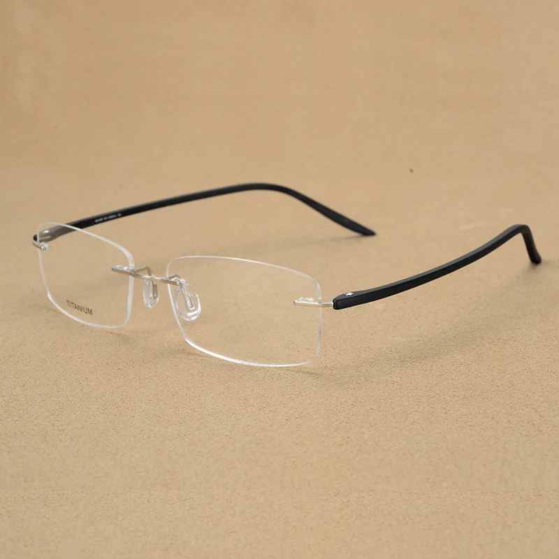 

Handoer Rimless Optical Glasses Frame for Men Spectacles Glasses Optical Prescription Frame Titanium Legs Rimless Eyewear
