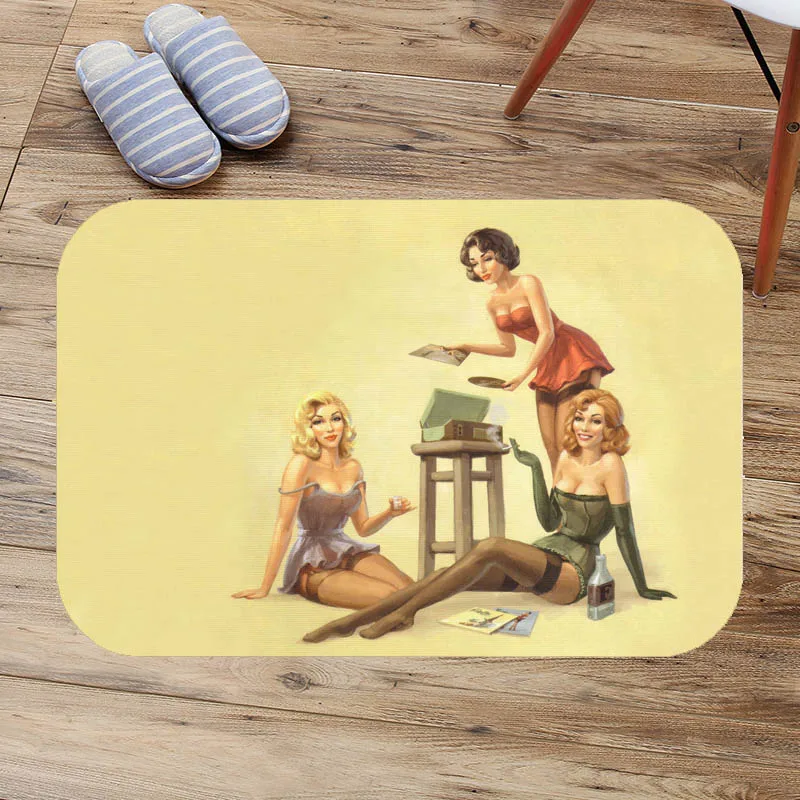 Противоскользящие коврики для ванной комнаты девушек Придверный коврик кухни