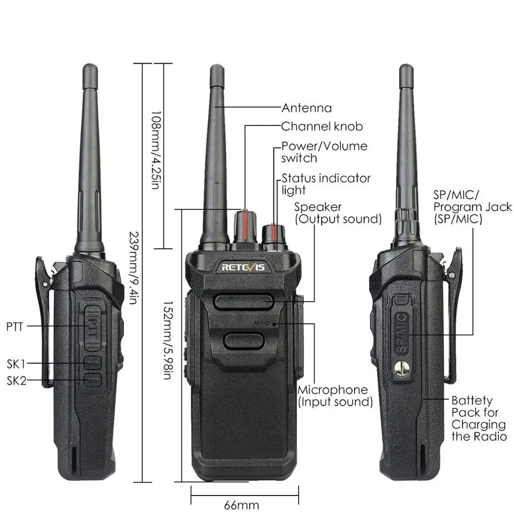 Профессиональная рация RETEVIS RT48/RT648 IP67 водонепроницаемая 6 шт. PMR Radio PMR/FRS VOX