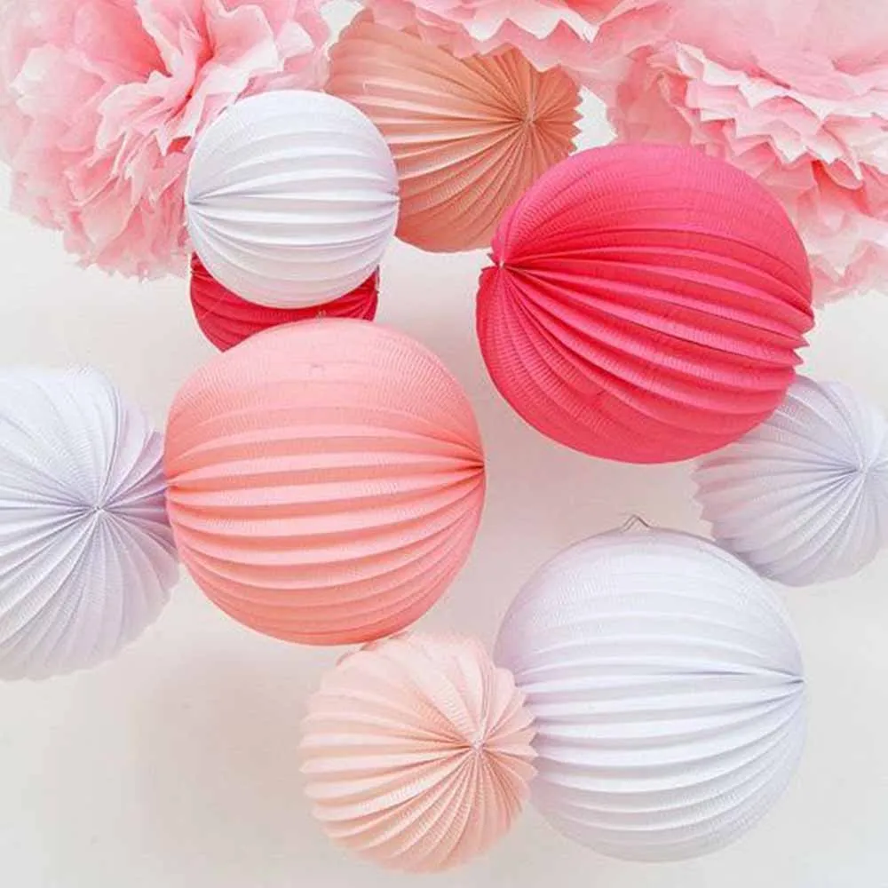 

32cm Accordion Pleated Paper Lanterns Watermelon Lantern Wedding Party Birthday Showers Home Event Supplies