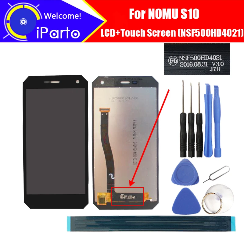 5,0 дюймовый NOMU S10 ЖК-дисплей+ сенсорный экран NSF500HD4021 версия протестированный дигитайзер стеклянная панель Замена для S10