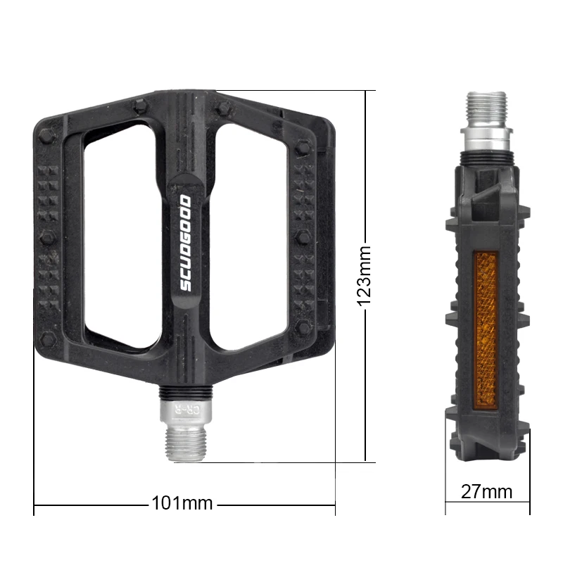 BIKEIN педали для горного велосипеда MTB с плоской платформой отражатели из