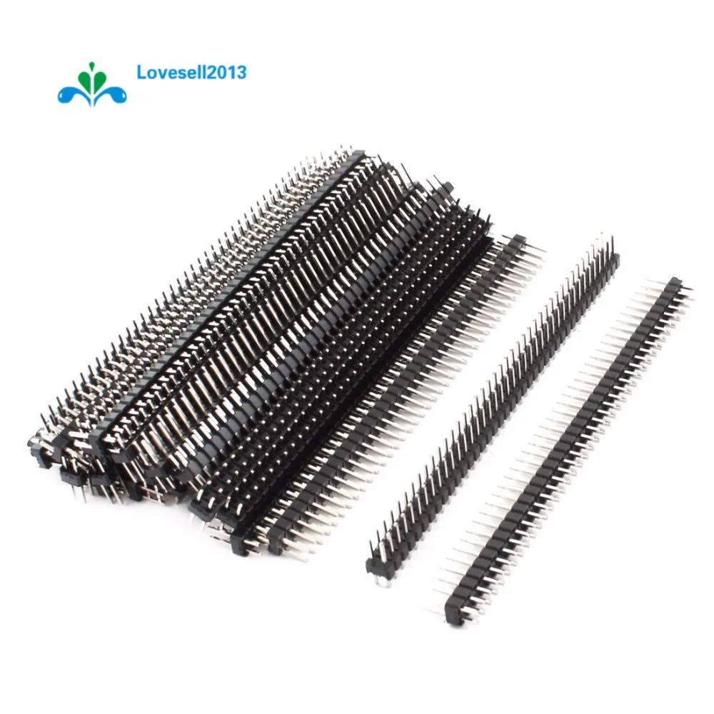 5 PCS 2.54mm 2 x 40 Pin Male Double Row Pin Header Strip