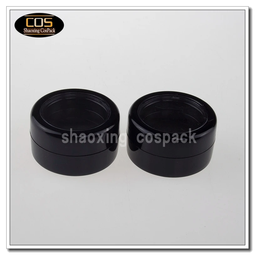 

C004 2.5ml Empty Black Cosmetic Compact Containers, Eyeshadow Empty Compact Case, 2.5g Black Makeup Compact Container