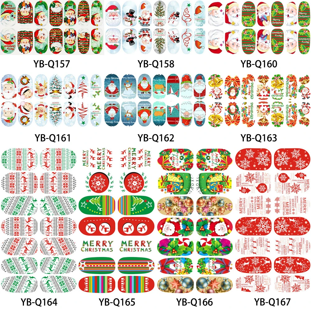1 шт. светящиеся наклейки для ногтей рождественские фрукты Санта Клаус дизайн