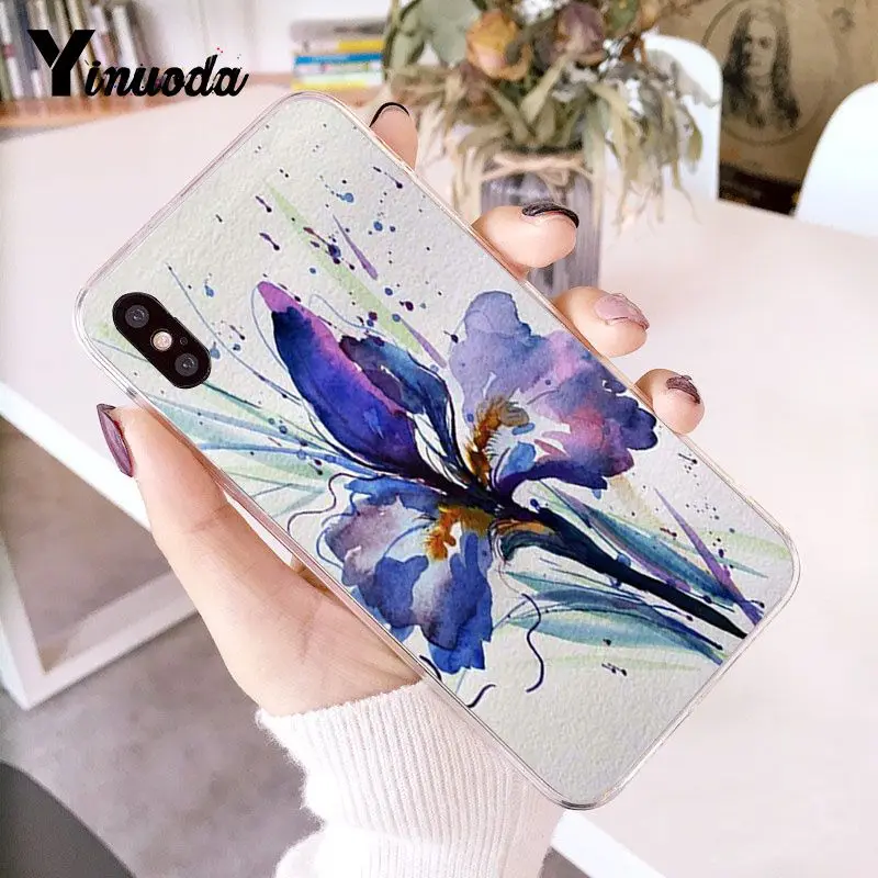 A12 Yinuoda акварельный цветок Одуванчик Лотос Лаванда Coque Shell чехол для телефона для iPhone 8 7 6 6S Plus 5 5S SE XR X XS MAX 10 - Цвет: A12
