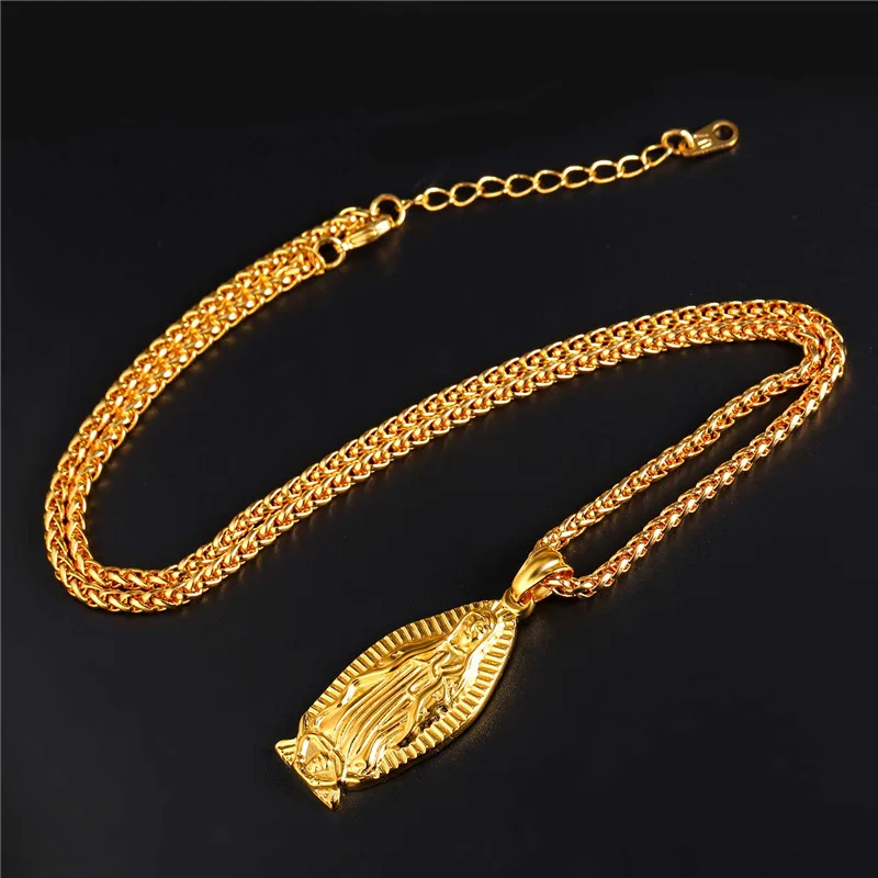 U7 Новый Матери Девы Марии Кулон Ожерелье Для Мужчин/Женщин Винтаж Религиозные