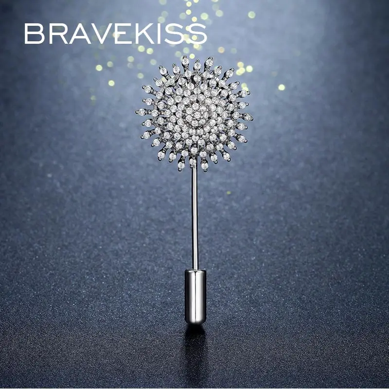 BRAVEKISS новинка Роскошные Броши в виде цветка для женщин свадебные ювелирные