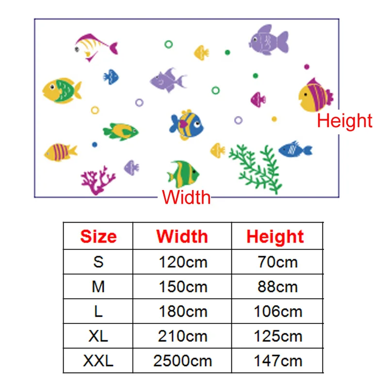 Подводный мир цветные морские рыбки дизайнерские настенные наклейки сделай сам