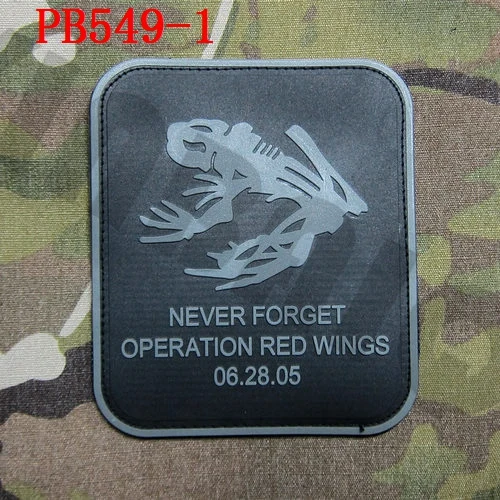 3D ПВХ пластырь DEVGRU Печать Череп лягушка операция красные крылья никогда не забудьте боевой дух резиновая пластырь - Цвет: PB549 Grey