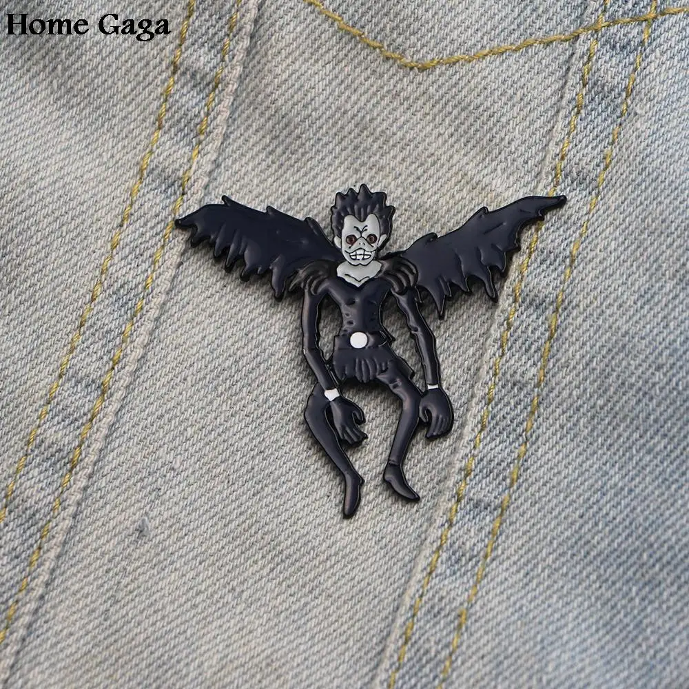 

20pcs/lot Homegaga enamel brooch Death Note movie Metal Zinc Trendy Charm medal para backpack shirt clothes bag badges D0862