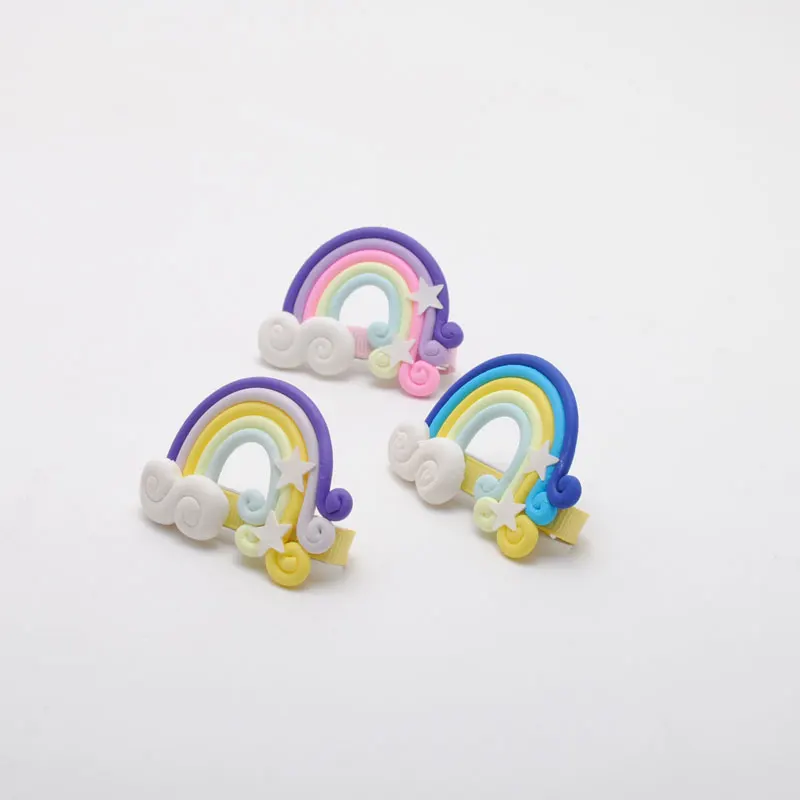 1 шт. аксессуары для волос заколки в летнем стиле модная Радужная Заколка-леденец