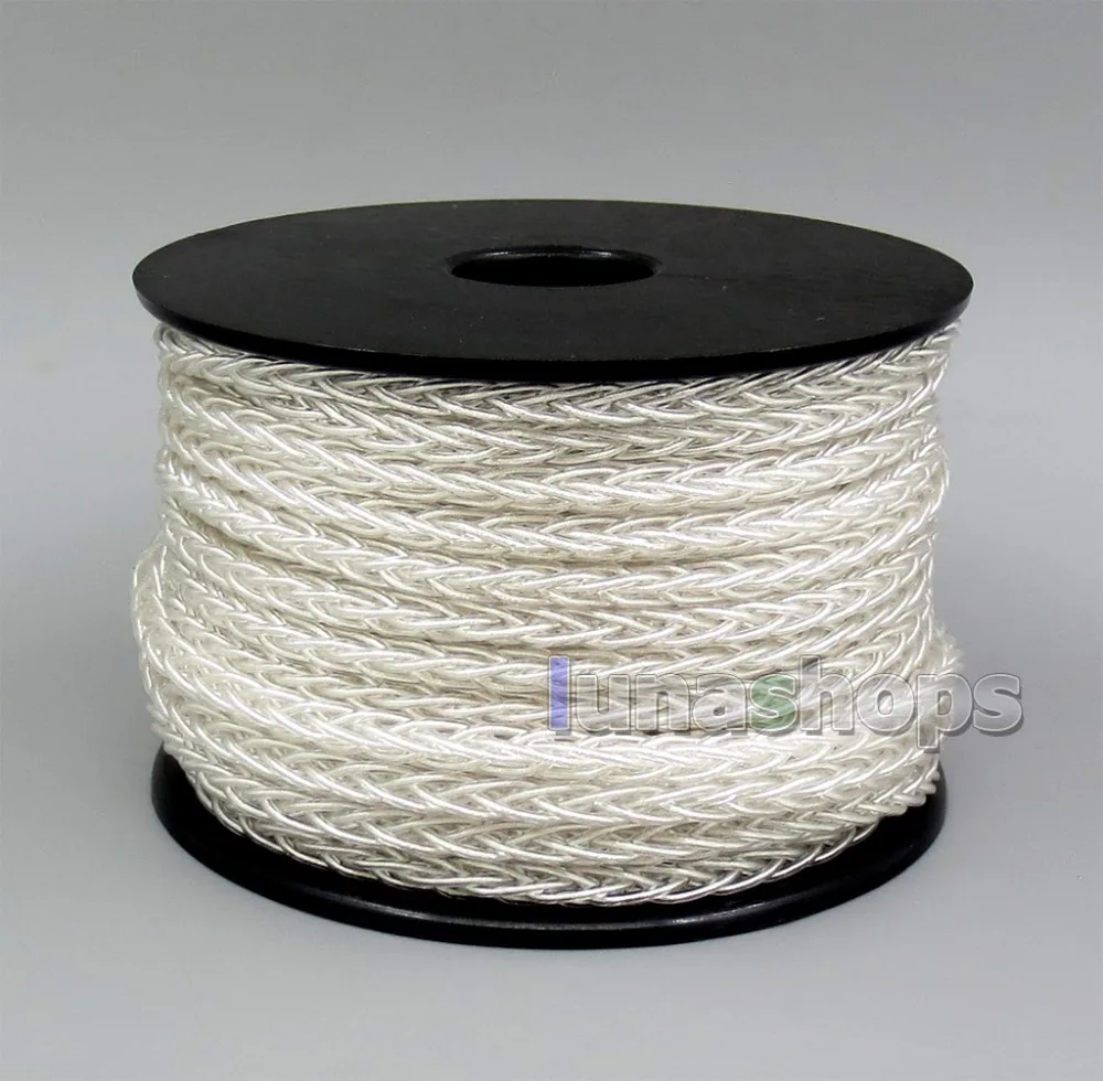 LN006246 1 м 8 ядер 10*0 мм 99.99% чисто Серебристые Наушники DIY пользовательский кабель (не