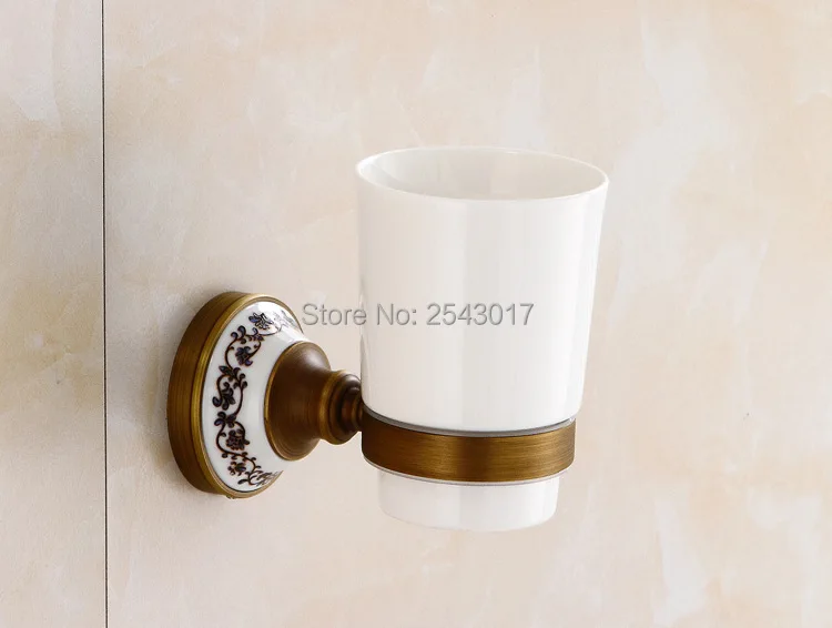 Настенная подставка для зубных щеток керамический держатель античный медный