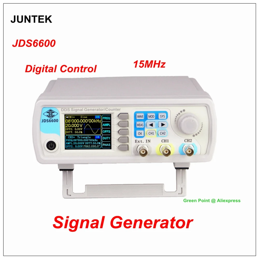 Новый Двухканальный генератор сигналов JDS6600 с цифровым управлением DDS 15 МГц