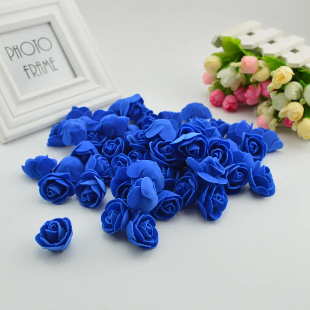 Royal blue 50 шт. дешевые PE Мини Искусственные цветы для дома Свадебные украшения, аксессуары поддельные медведи Фома скрапбук diy ВЕНОК рукоделие - Цвет: Royal blue