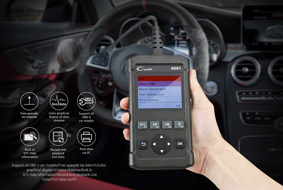 Launch DIY OBDII/EOBD Авто читальный инструмент кодов Creader 4001 OBD частичные функции