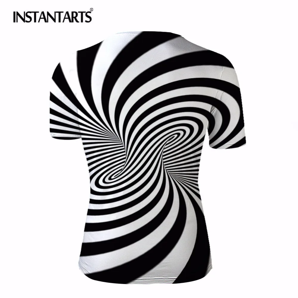 

INSTANTARTS Funny 3D Vortex Pattern Summer Short Sleeve Men's T Shirt Casual Breathable Male Tope Tee Shirt Brand Clothing Man